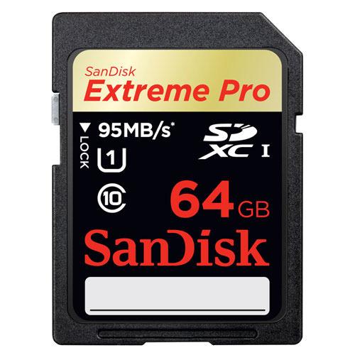 0000006995| Sandisk Extreme Pro SD 64GB 95MB/s Card