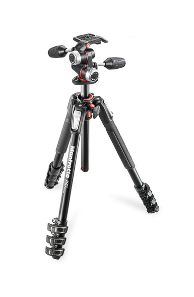 0000052995| Manfrotto MK190XPRO4-3W Tripod Kit - 190 4 Section Black Aluminium MT190XPRO4 And XPRO-3 3 Way Head