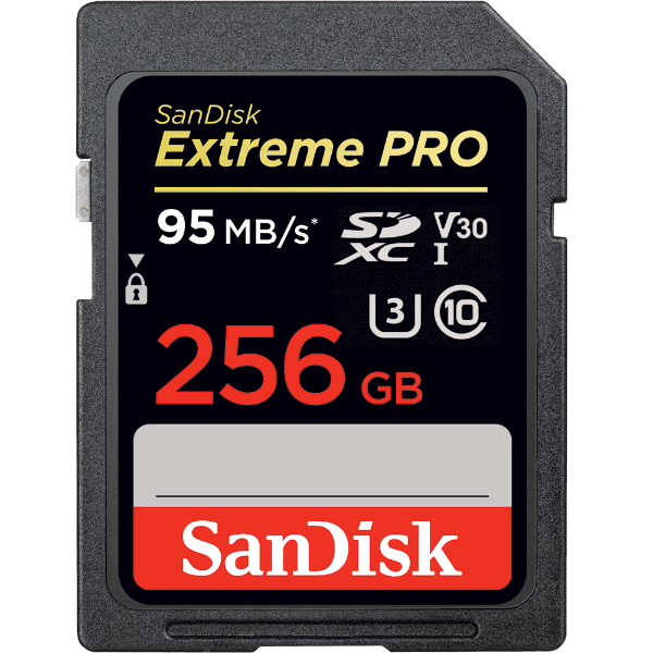 0000002290| Sandisk Extreme Pro SD 256gb 95MB/s