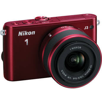 Nikon 1 J3 Digital Camera With 10-30mm Lens Red