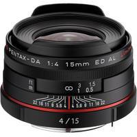 0000027990| Pentax HD DA 15mm f/4 ED Al Limited- Black Lens