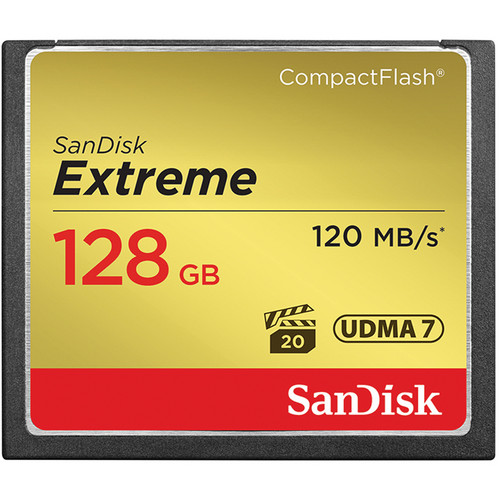 0000001890| Sandisk Extreme CF 128GB 120Mb/s Card