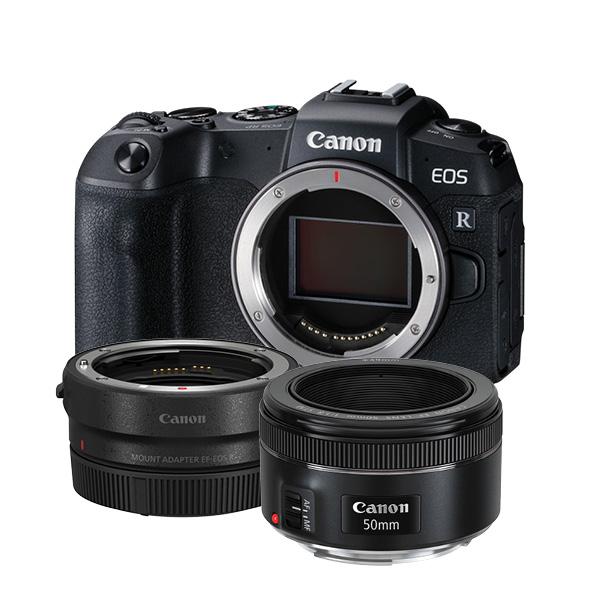 0000019990| Canon EOS RP with EF 50mm f/1.8 Lens & EF-EOS R Adapter