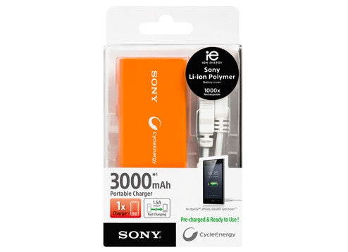 Sony Portable Power Supply 3000MAH Orange