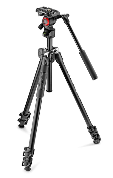 0000227995| Manfrotto 290 Aluminum Tripod with Befree Live Fluid Video Head Kit