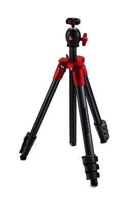 0000212995| Manfrotto Tripod Compact Light Red Ball Head Including Carry Bag