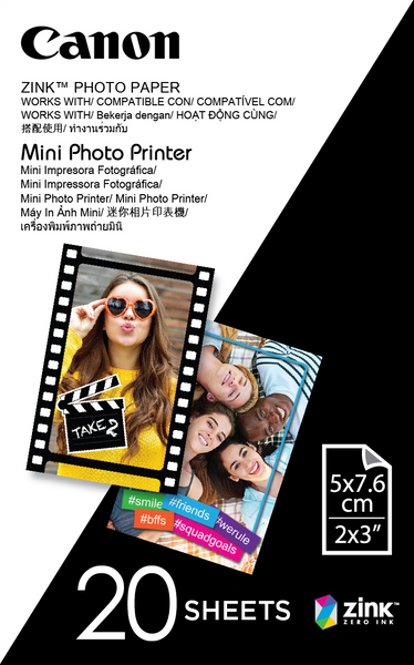 0000001795| Canon Mini Printer Paper 20 Sheet ZINK