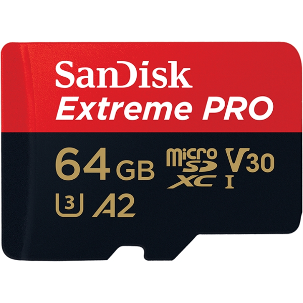 0000005495| Sandisk Extremepro 64GB MicroSDXC 170MB/s R, 90MB/s W & SD adaptor