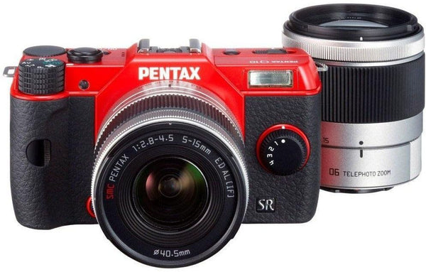 PENTAX Q10 Digital Camera  + 5-15 + 15-45 Red