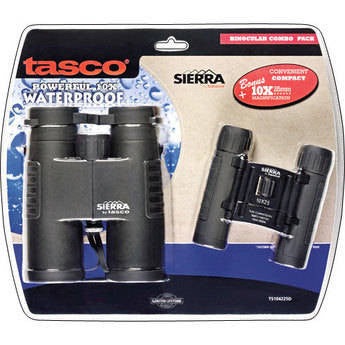 Tasco Sierra 10x4210x25 Combo Black Roof Prism Compact Binocular TS104225D