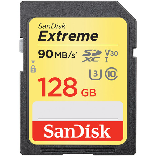 0000001250| Sandisk Extreme HDV SDXC 128GB 90MBs Card