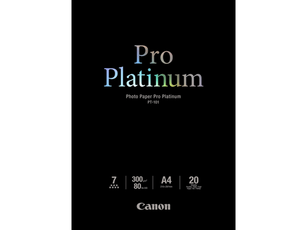 0000003195| Canon PT101A4 20 Sheets A4 300gsm Photo Paper Pro Platinum