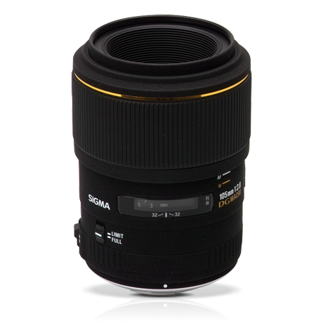 0000027990| Sigma 105mm F2.8 Macro EX DG OS HSM Nikon Lens