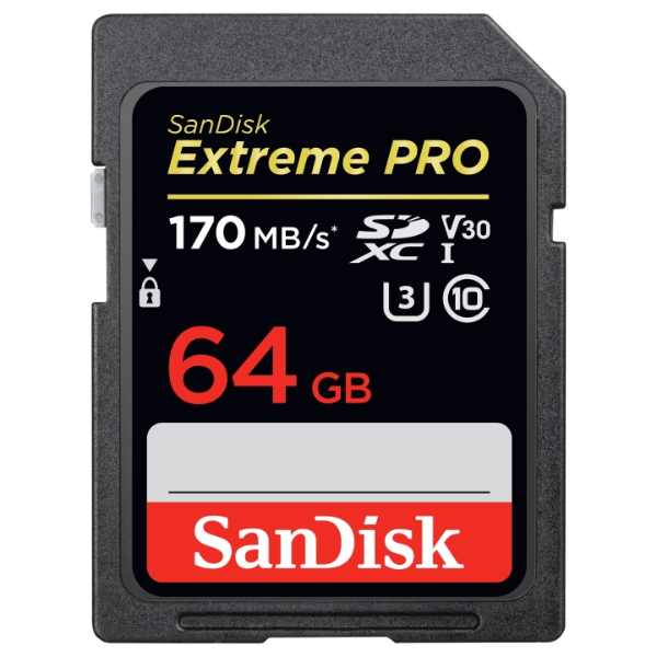 0000004995| Sandisk Extreme Pro SD 64GB 170 MB/s Card