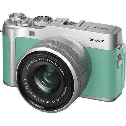 0000210490| Fujifilm X-A7 Mint Green Body + XC15-45mm Lens