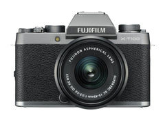  Fujifilm X-T100 Digital Camera Dark Silver & 15-45mm Black Lens