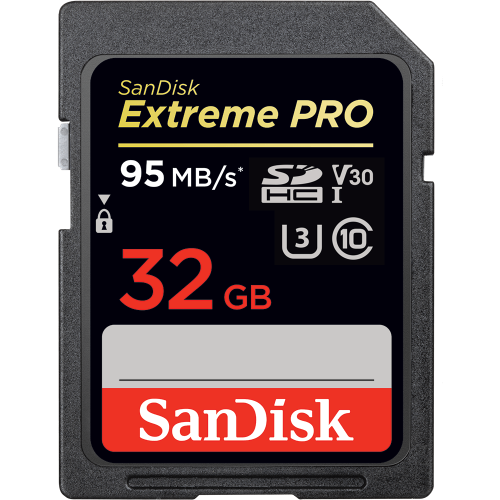 0000002895| Sandisk Extreme Pro SD 32GB 95MB/s Card