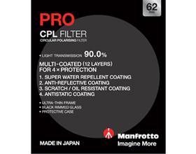 0000213995| Manfrotto Filter 62mm PRO Circular Polarising