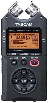 0000023590| Tascam DR-40 4-Track Handheld Digital  Recorder (Black)