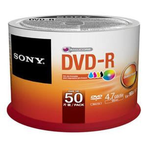 Sony 16X Printable DVD -R 4.7Gb 50Pk Spindle 50DMR47SP3