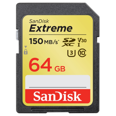  Sandisk Extreme SDXC UHS-1 64gb 150 mb/s  4k