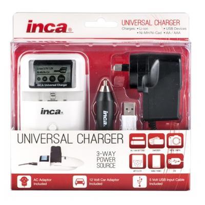 0000025995| Inca Universal Charger USB Lithium-Ion/AA/AAA