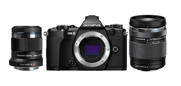 0000017990| Olympus OM-D E-M5 II Black 14-150mm & 45mm Lens Kit