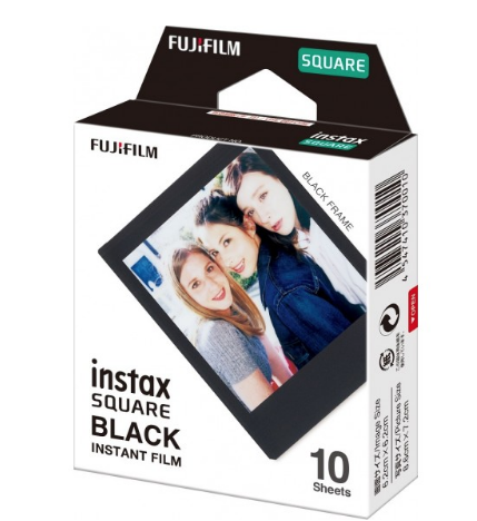 0000000250| Fujifilm Instax Square Film Black Frame 10 Sheets