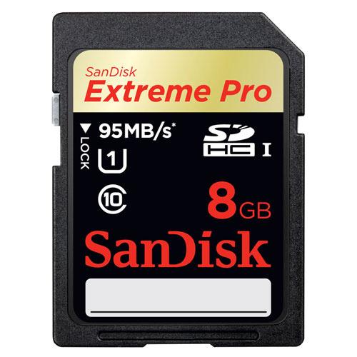 0000002250| Sandisk Extremepro SD 8GB 95MB/s Card