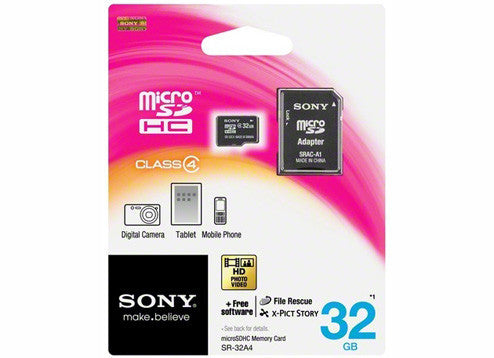 Sony Sr32A4 32Gb Microsdhc Memory Card With Adaptor