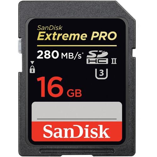 0000029995| Sandisk Extreme Pro SD 16GB 280MB/s Card