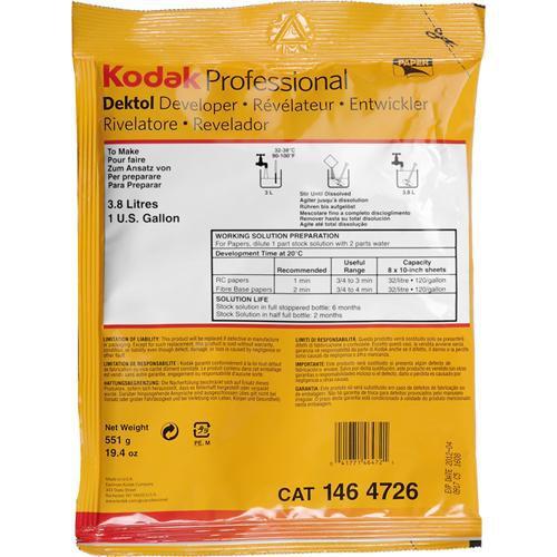 0000001995| Kodak Dektol Developer (Powder) for Black & White Paper (To make 3.8 Lt)