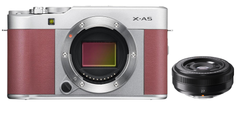  FujiFilm X-A3 Digital Camera Pink with XF 27mm F2.8 Black Lens