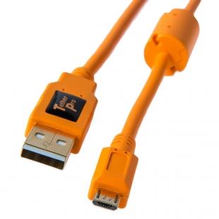 0000005775| Tether Tools Tetherpro USB 2 Male To Micro-B 5-Pin Cable - 4.6m Hi-Vis Orange