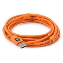 Tether Tools Tetherpro USB 2 Male To Mini-B 8 Pin 4.6m Cable - Hi-Vis Orange