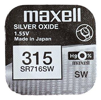 0000000695| Maxell SR716SW/315 1.55v Silver Oxide Battery