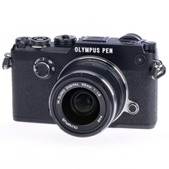  Olympus Pen-F Black Digital Camera Body With 25mm Black Lens