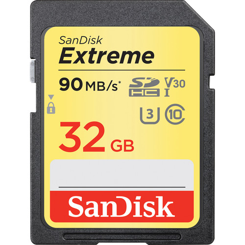 0000001795| Sandisk Extreme HDV SDHC 32GB 90MB/s Card