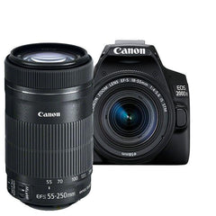  Canon EOS 200D Mark II & 18-55mm & 55-250mm Lenses