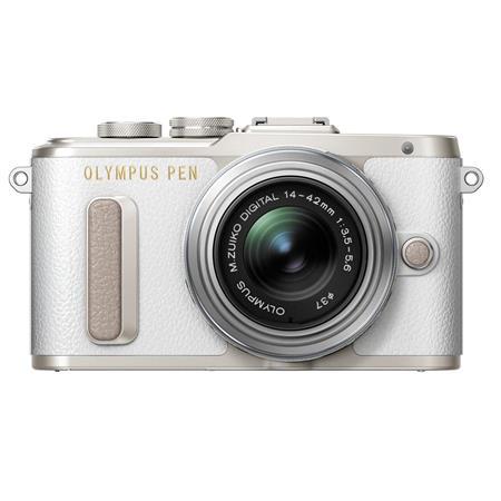 0000028490| Olympus Pen E-PL8 White Digital Camera & 14-42 EZ Lens