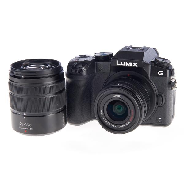 0000211990| Panasonic G7 Black Digital Camera + 14-42mm & 45-150mm Lenses