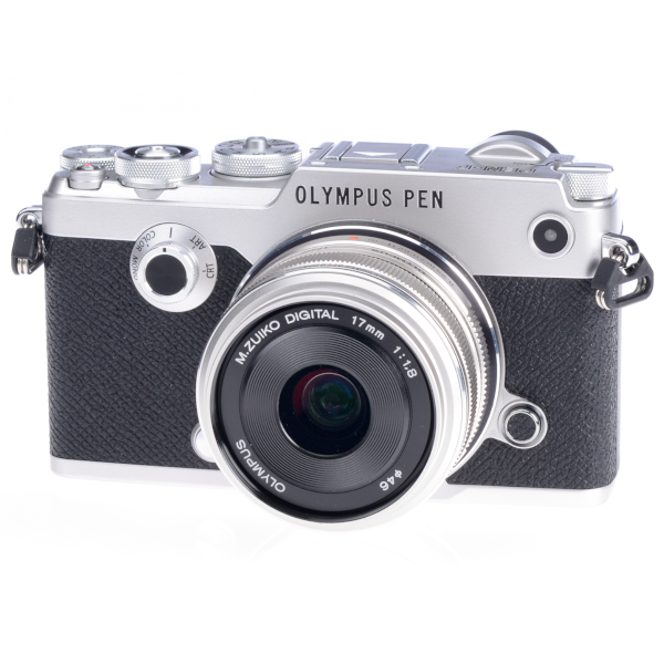 0000218990| Olympus Pen-F Silver Digital Camera Body With 17mm Silver Lens