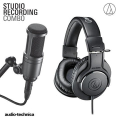  Audio Technica TH-M20x Monitoring Headphones & AT2020 Condenser Microphone Pack