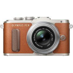  Olympus Pen E-PL8 Brown Digital Camera & 14-42 EZ Lens