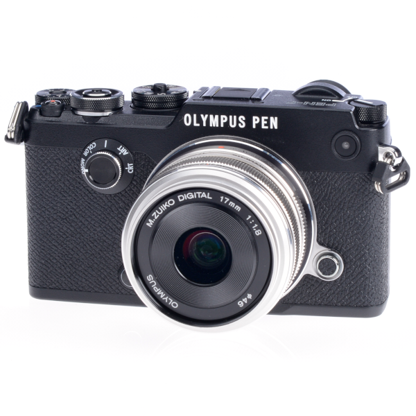 0000018990| Olympus Pen-F Black Digital Camera Body & 17mm Silver Lens