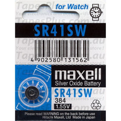  Maxell SR41W/384 1.55v Silver Oxide Battery